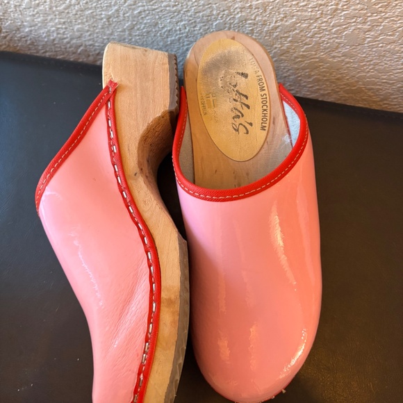 PINK Patent Leather 38 7.5 Clogs Genuine LOTTAS Lotta from Stockholm Sweden - Picture 4 of 11